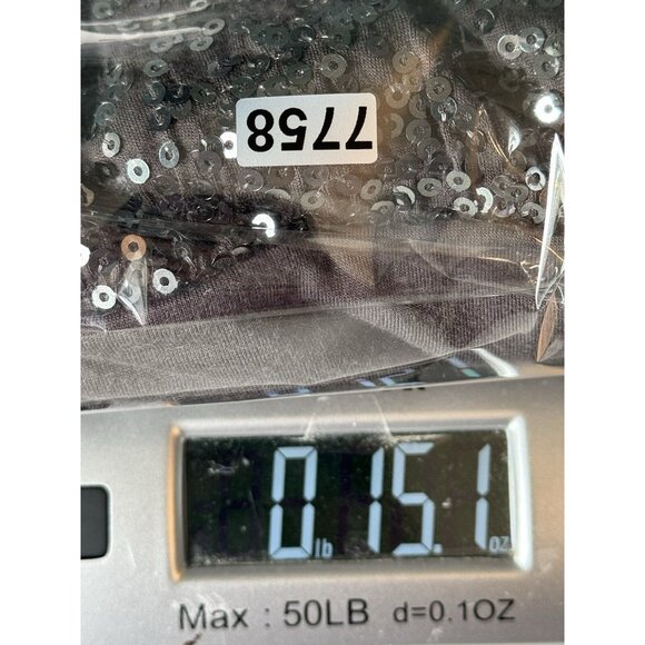 Karen Kane Women’s Gray Sequin Tunic Top Sz Large 3/4 Dolman Sleeve Holiday Glam - Picture 9 of 9